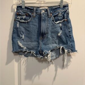 Abercrombie & Fitch Blue High-Rise Denim Shorts